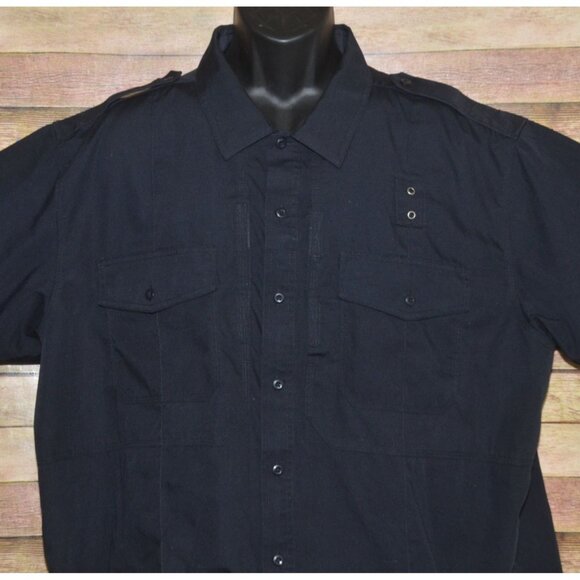 5.11 Tactical Series Mens Black Concealed Carry Shirt Size 2XL Short Sleeve Work - Picture 2 of 12